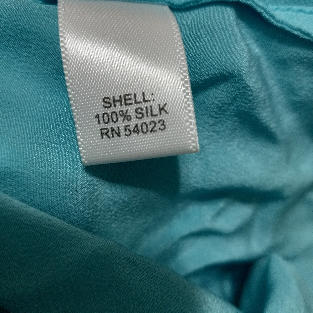 Banana Republic XXS Turquoise Silk Top Workwear - Picture 7 of 7